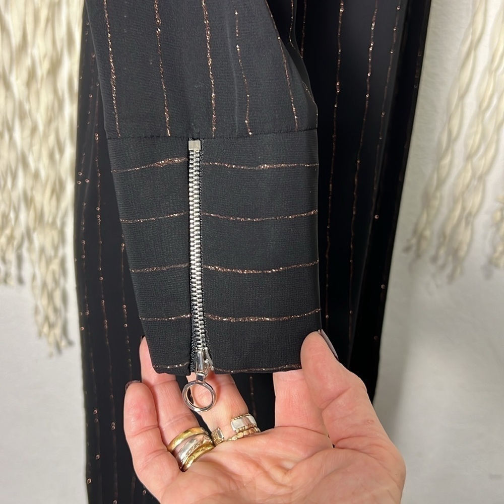 Allen Schwartz Nwt Black And Rose Gold Pinstripe Size Small — image 3 of 8